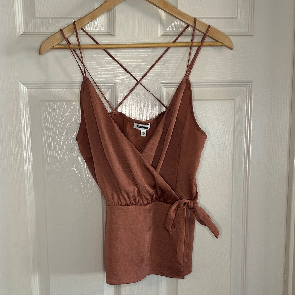 Coral Wrap Top with Straps